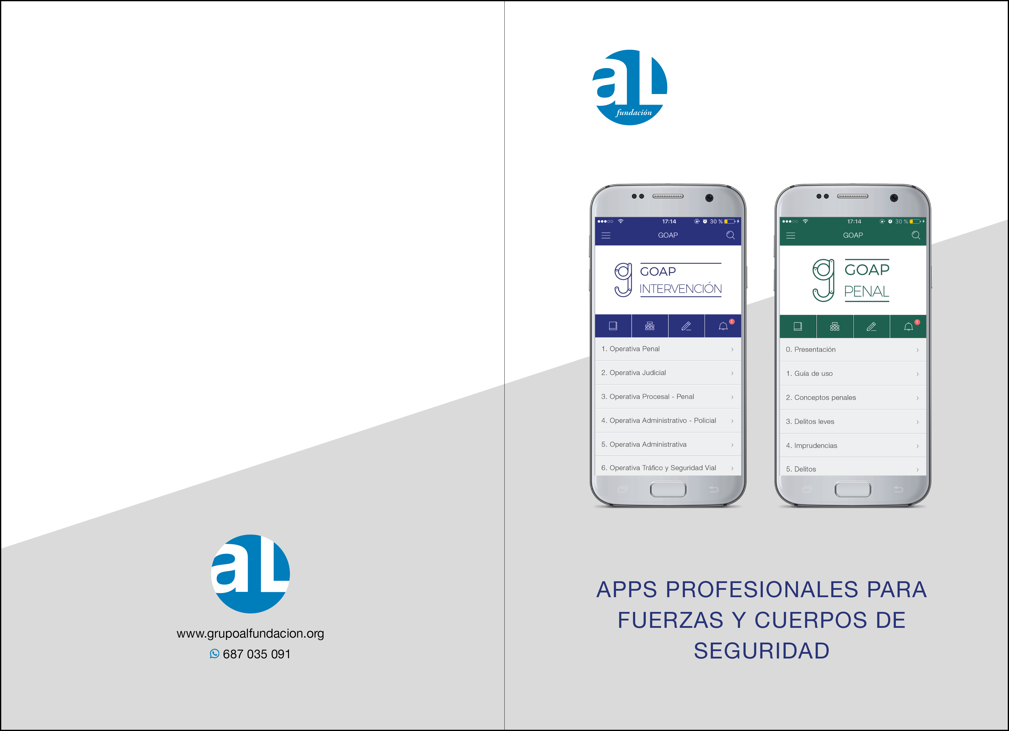 Díptico Apps GOAP PENAL / GOAP INTERVENCIÓN AL Fundación